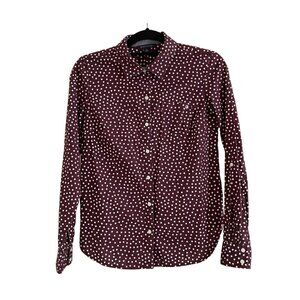 Tommy Hilfiger Polka Dot Shirt In Deep Berry XS